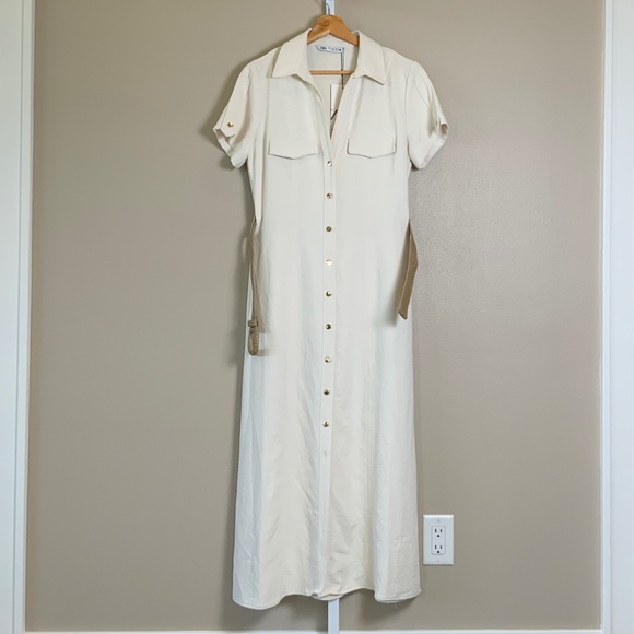 ZARA Belted Midi Shirt Dress - Picture 5 of 16